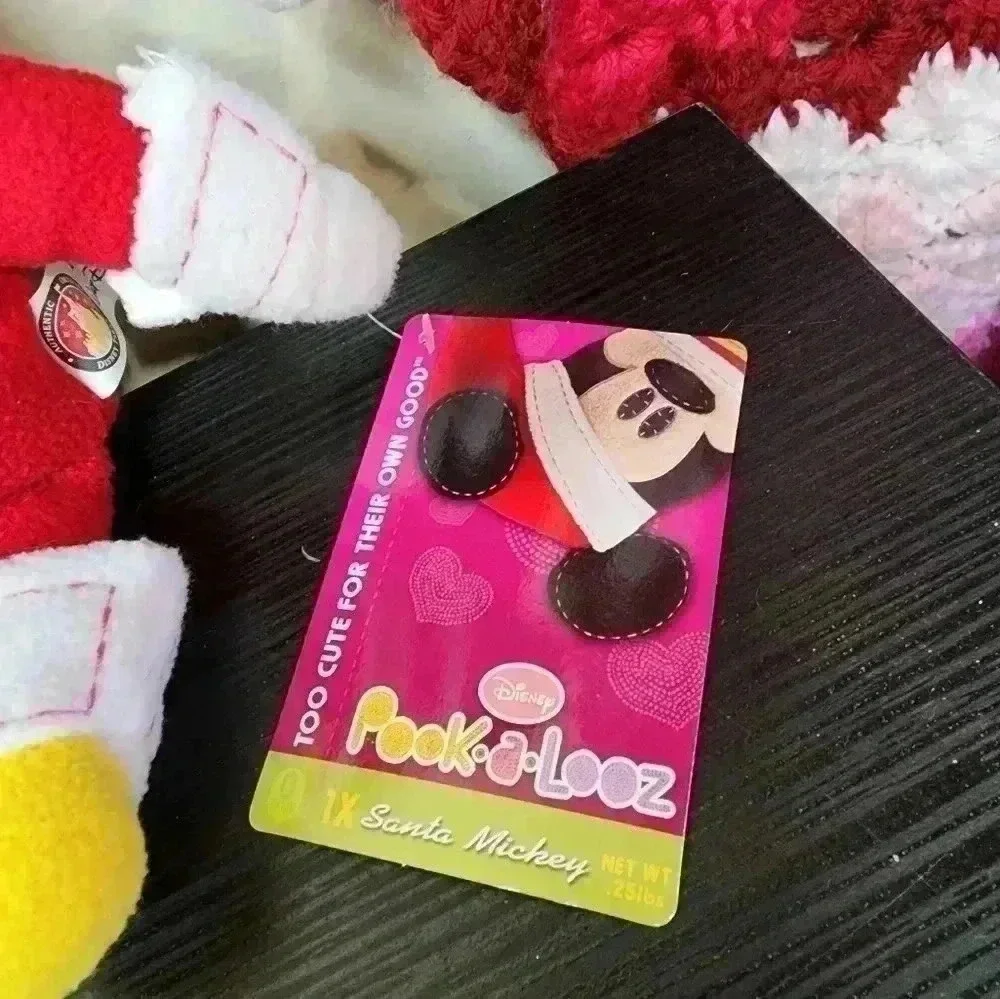 Disney Pook-A-Looz Christmas Santa Mickey Mouse Plush Retired Rare New With Tags
